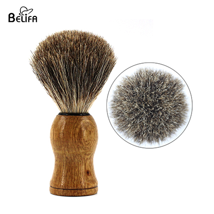 Wood handle badger hair shaving brush