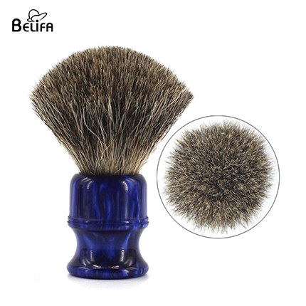 Resin handle badger hair shaving brush