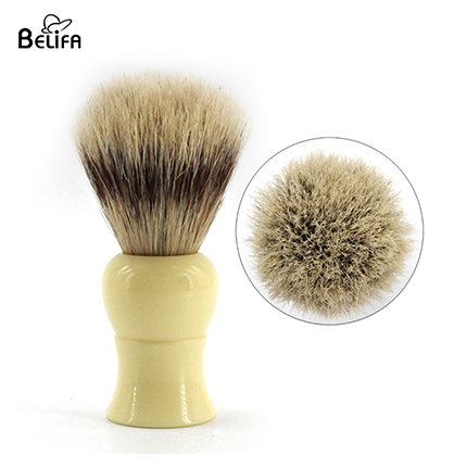 Resin handle with badger brush material