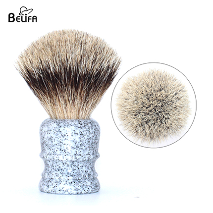 Resin handle synthetic hair beard brush